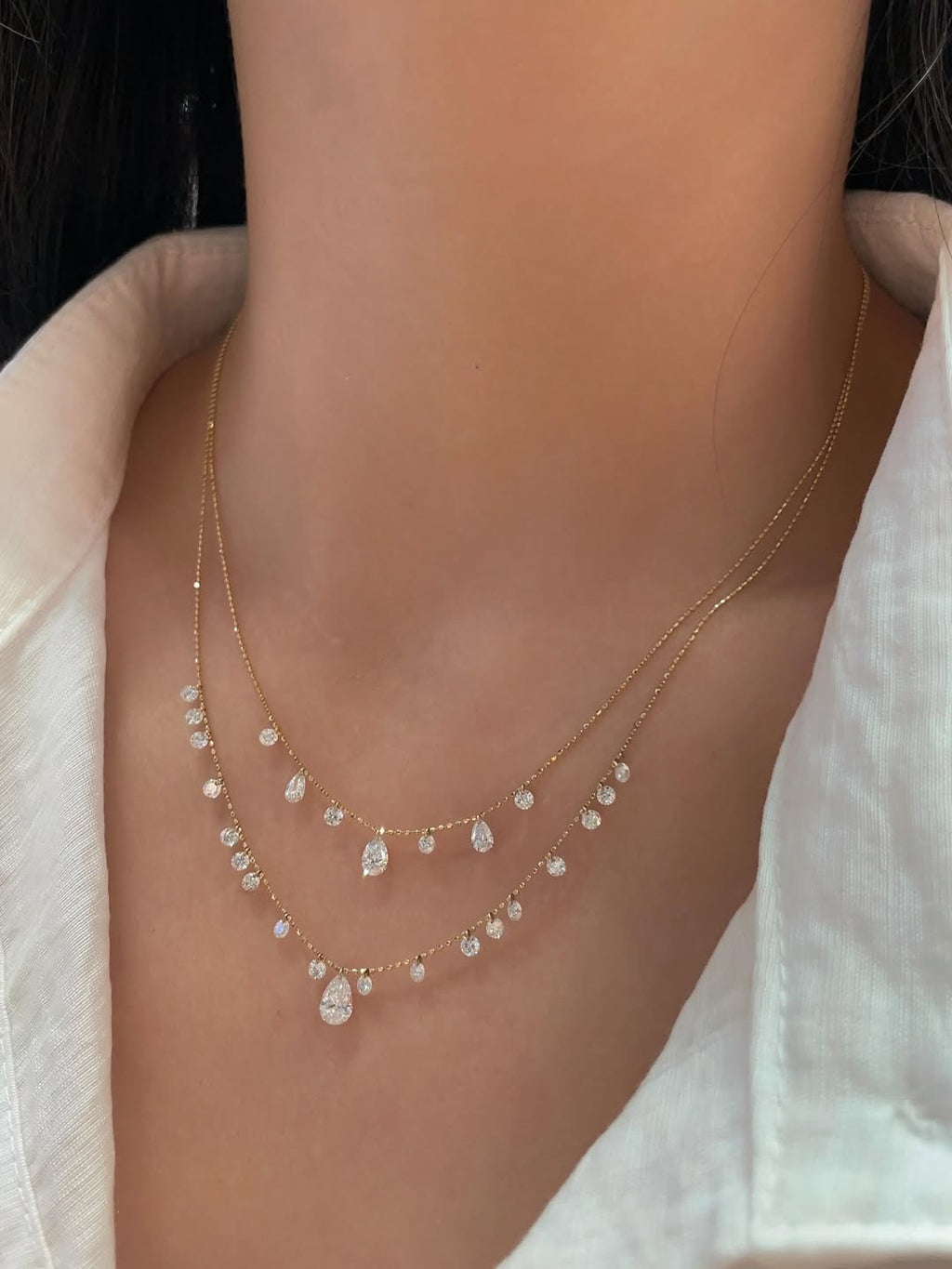 Aurora Drop Tripple Layered Necklace (Set of 3)
