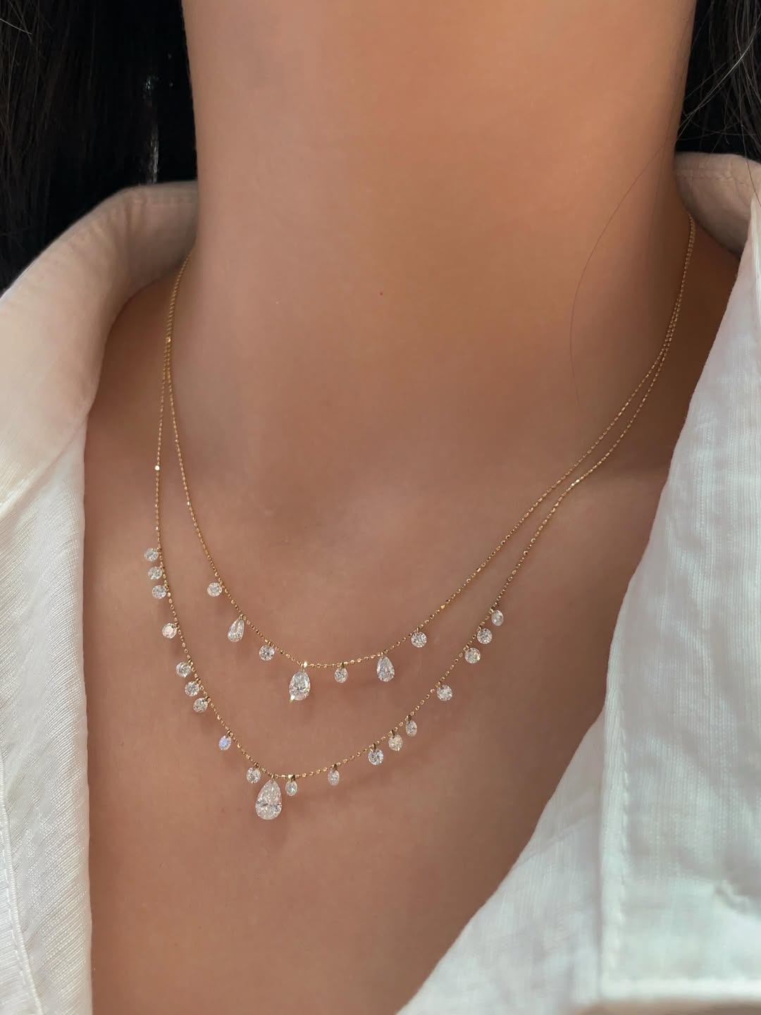 Aurora Drop Tripple Layered Necklace (Set of 3)
