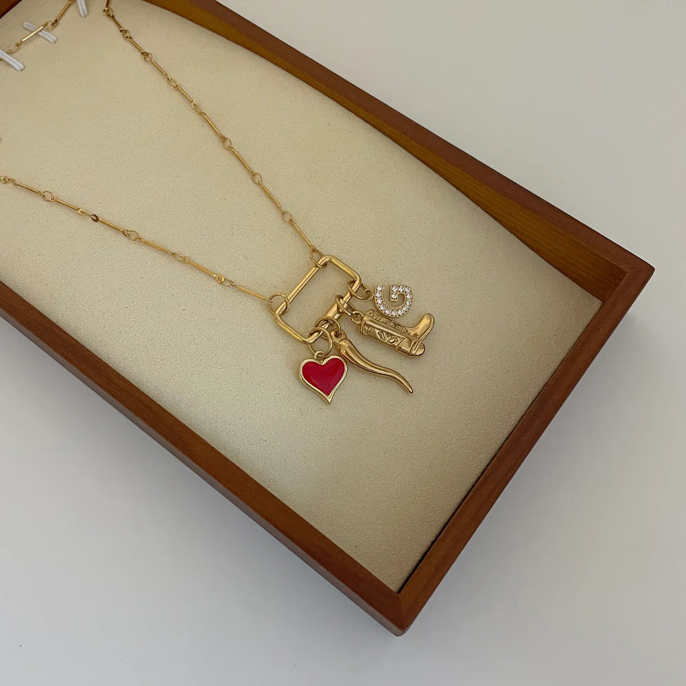Gold Charm Necklace for Women