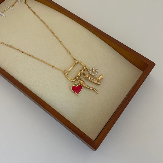 Gold Charm Necklace for Women