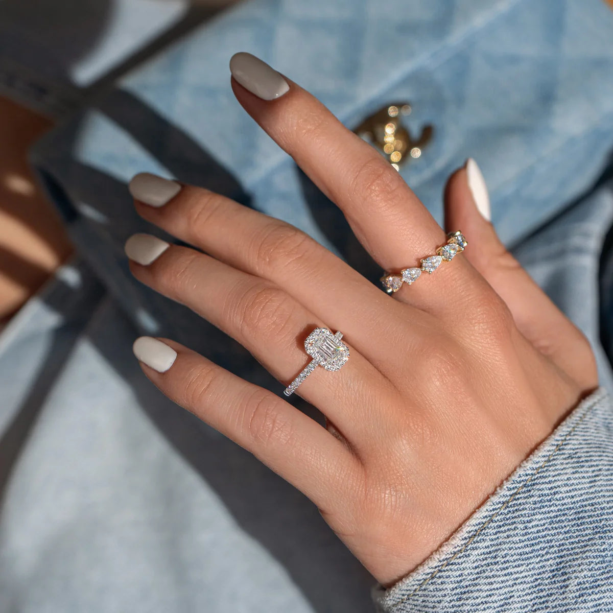 Celia Pear Stone Band Ring