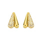 Pave Dipped Heart Earrings in Gold-Plated Finish