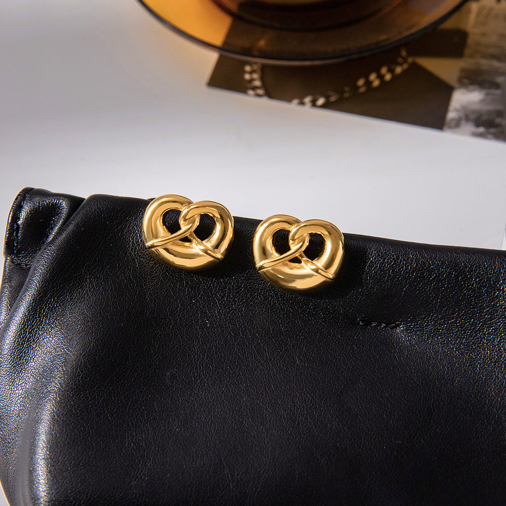 Elora Gold Knot Hoop Earrings For Women