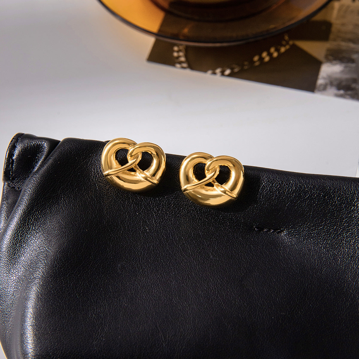 Elora Gold Knot Hoop Earrings For Women
