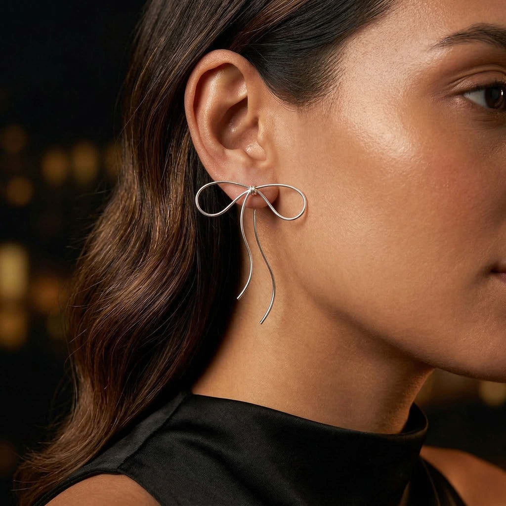 Lyra's Graceful Bow Wire Earrings