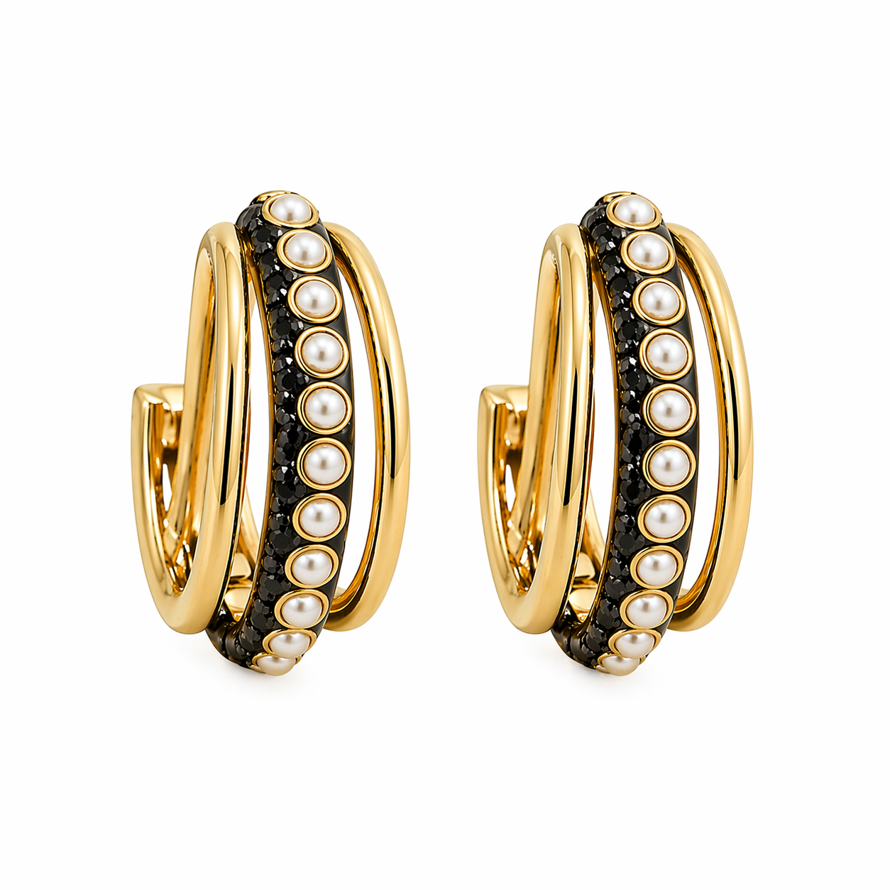 Aurie Bezel Pearl Hoops