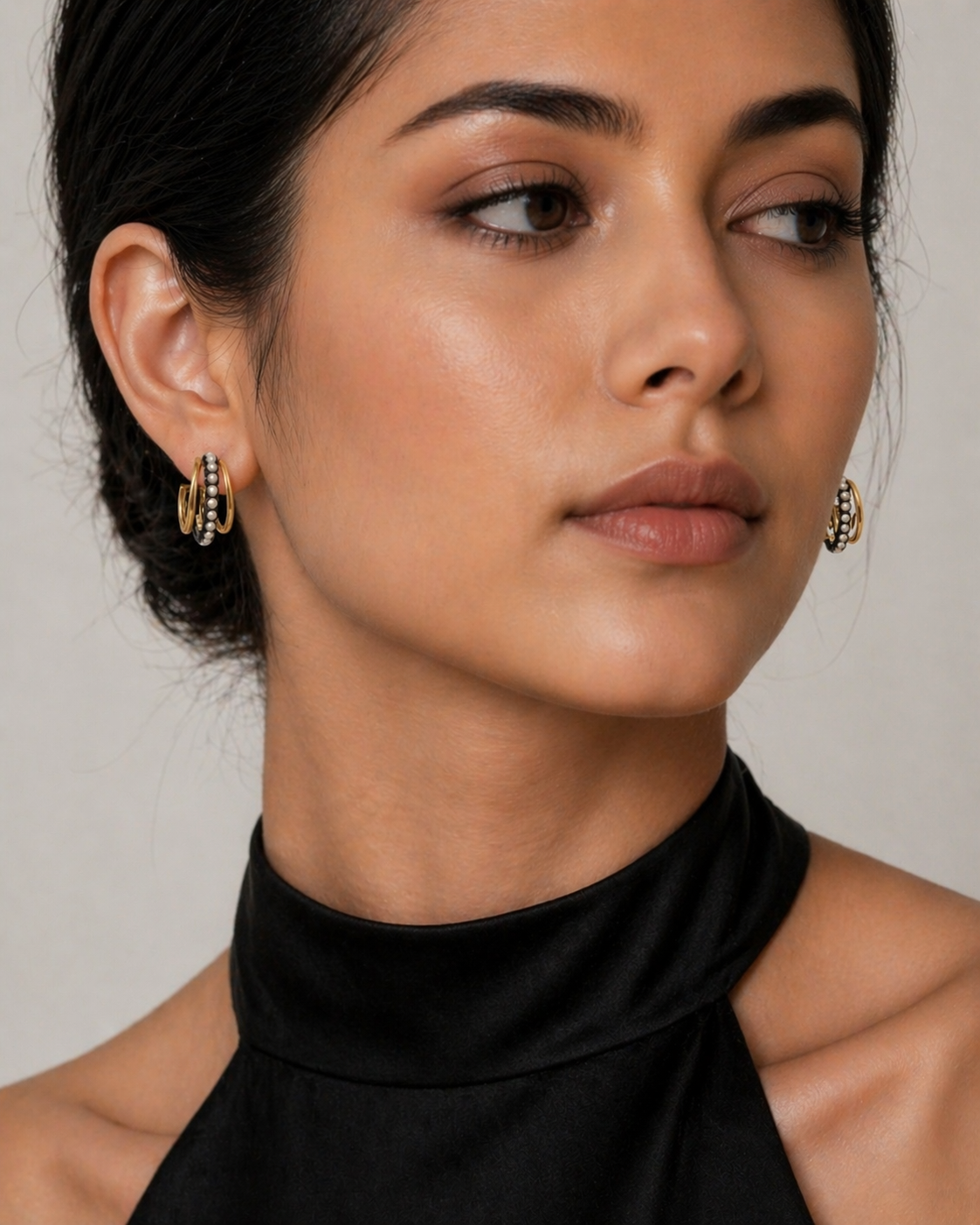 Aurie Bezel Pearl Hoops