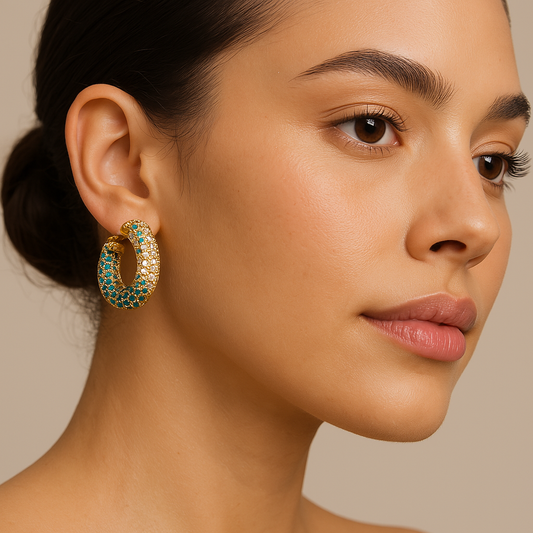 Golden Mesh Hoop Earrings