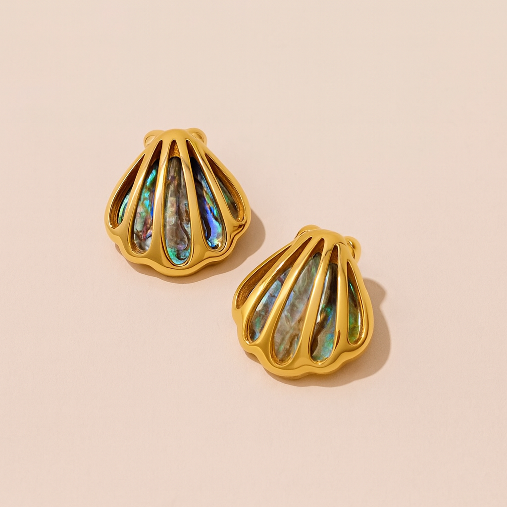 Mira Seashell Stud Earrings