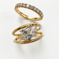 Pear-Shaped Crystal Ring Set