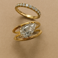 Pear-Shaped Crystal Ring Set