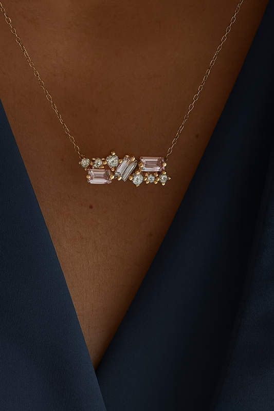 Olenna Blush Cluster Necklace