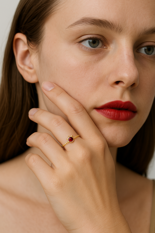 Ruby Crown Ring for Women