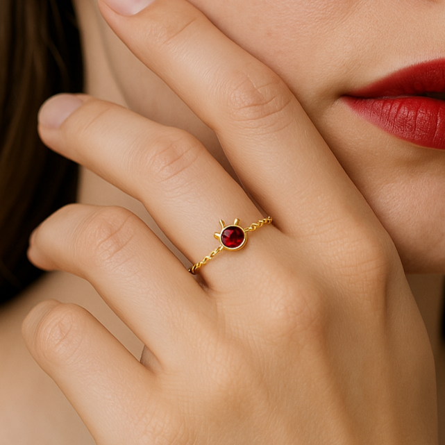 Ruby Crown Ring for Women