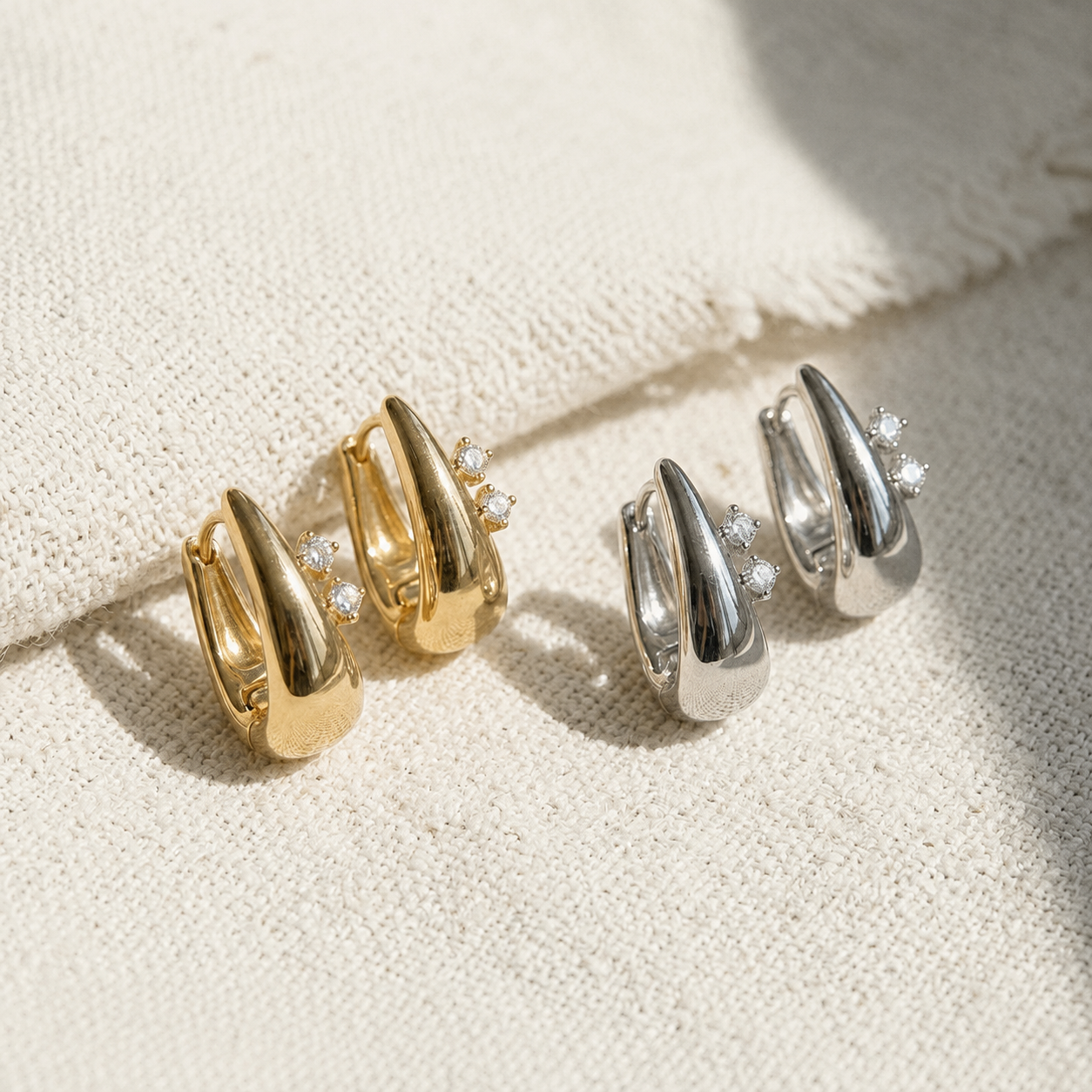 Rosie Twin Crystal Hoops