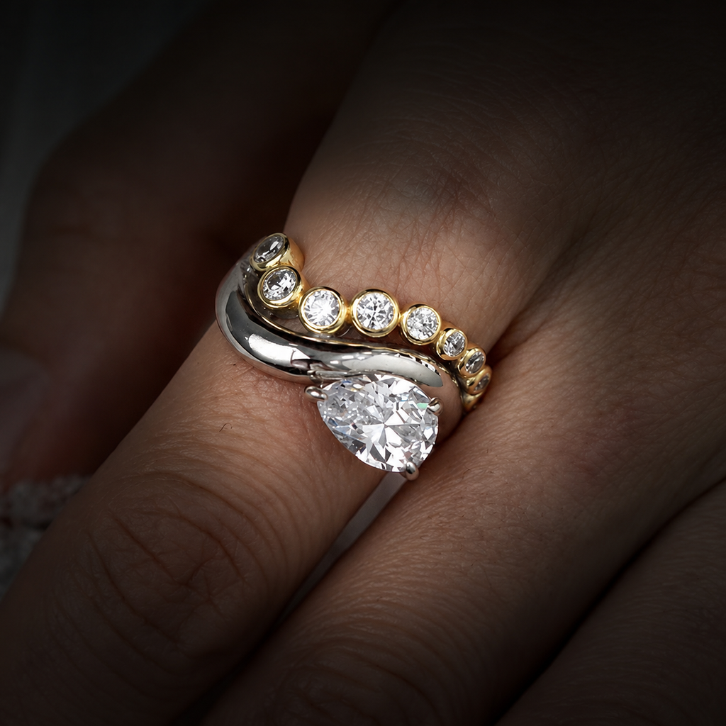 Celeste Two-Tone Crown Ring