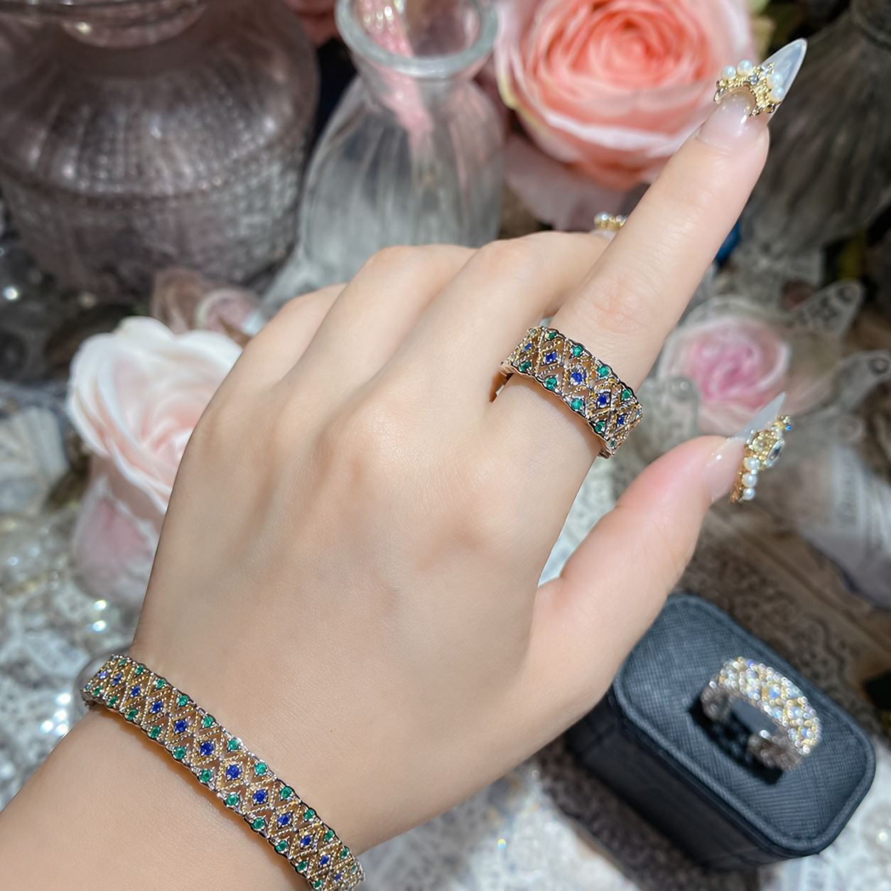 Elena Mosaic Crystal Bracelet Set
