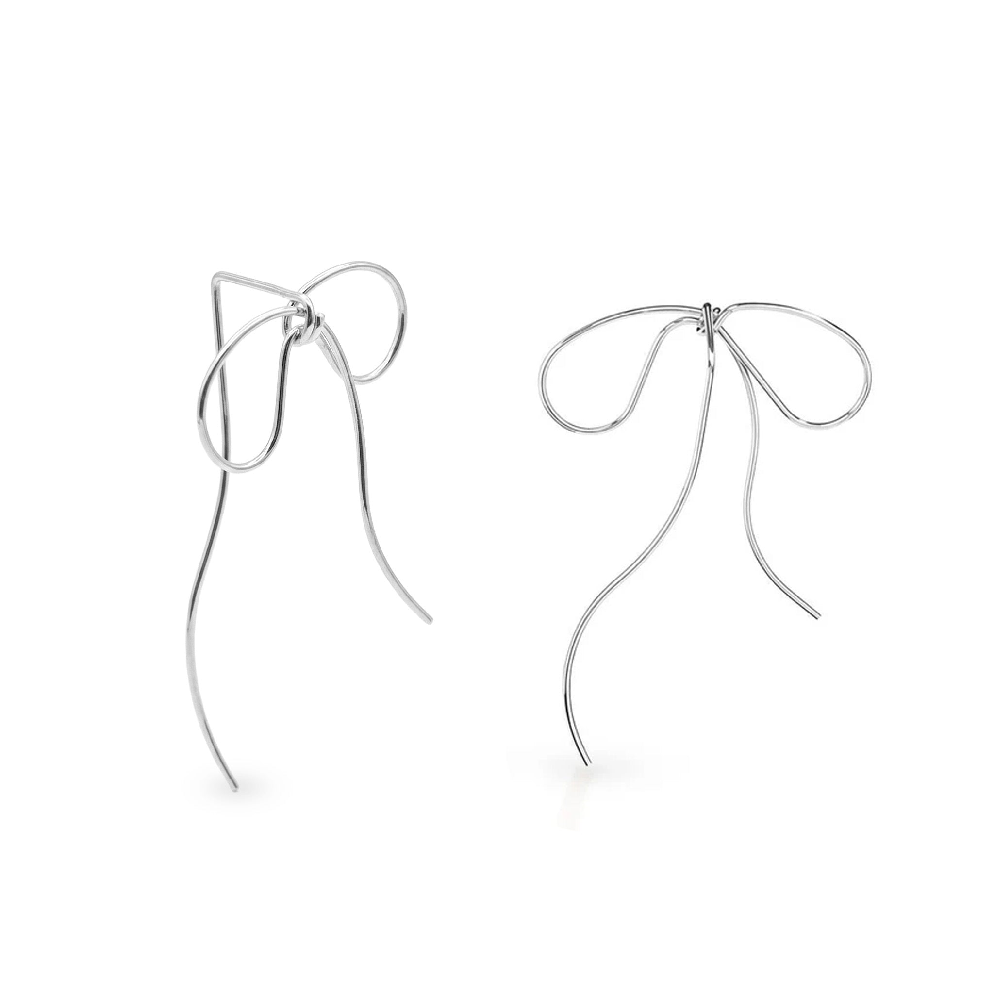 Lyra's Graceful Bow Wire Earrings