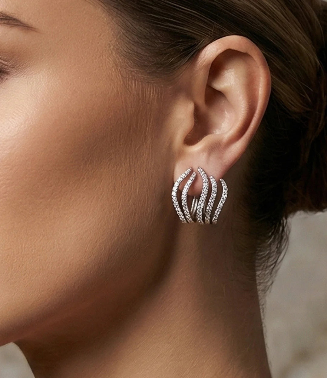 Camille Zircon Flame Hoops