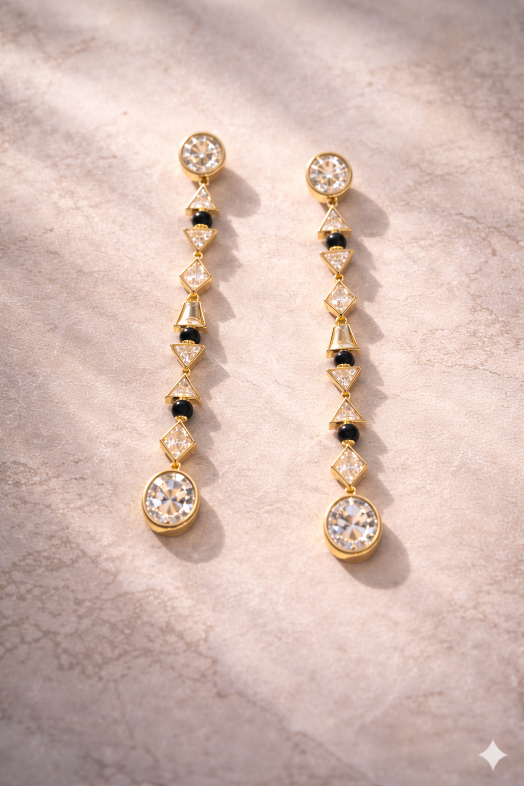 Noir Prism Drop Earrings