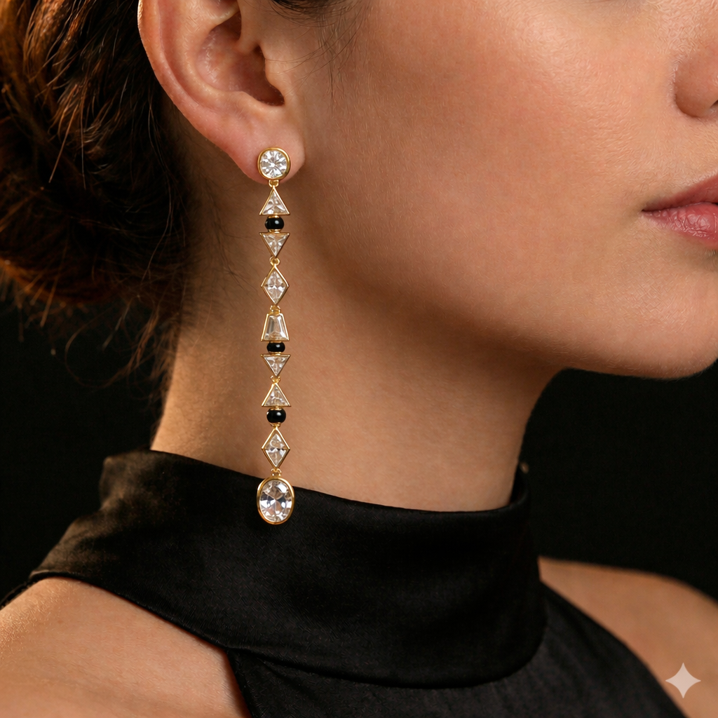 Noir Prism Drop Earrings