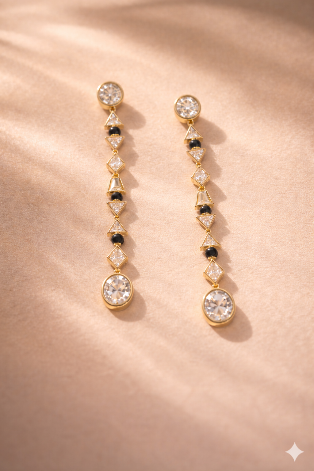 Noir Prism Drop Earrings