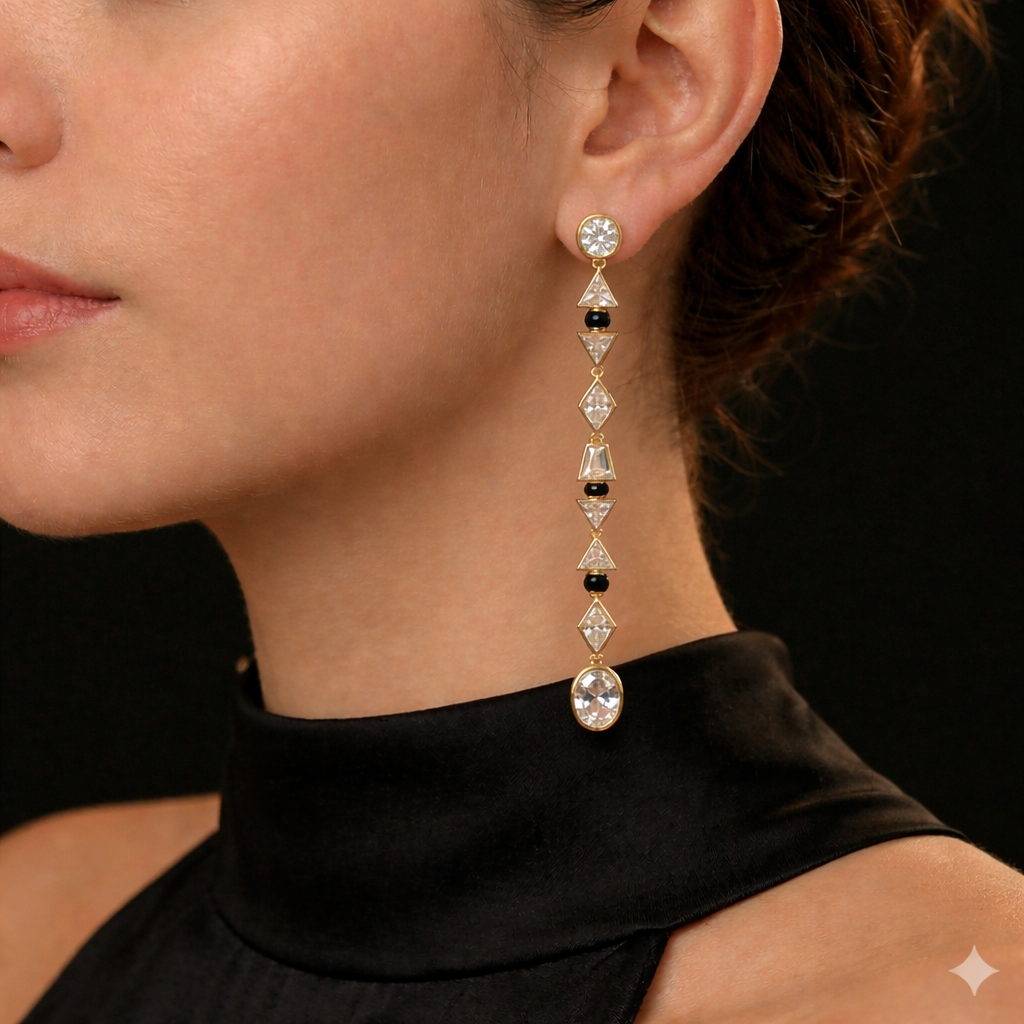 Noir Prism Drop Earrings