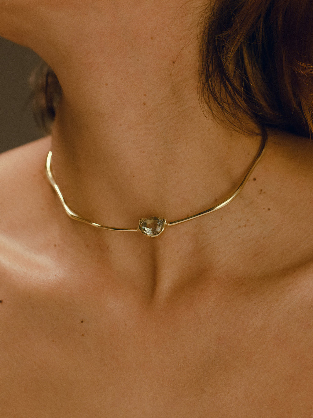 Liora Sculpted Crystal Collar Necklace