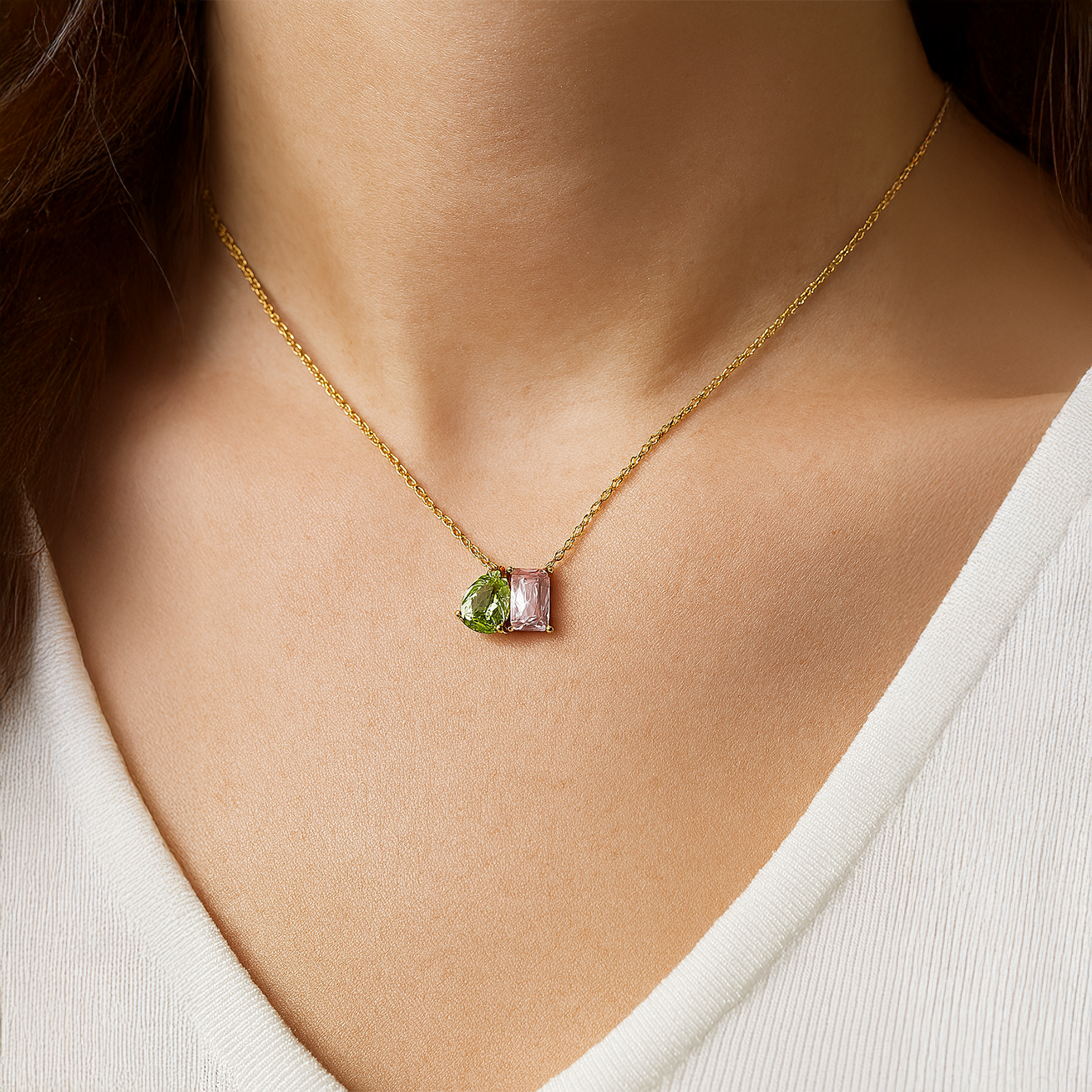 Tia Multi Gem Stone Necklace for Women