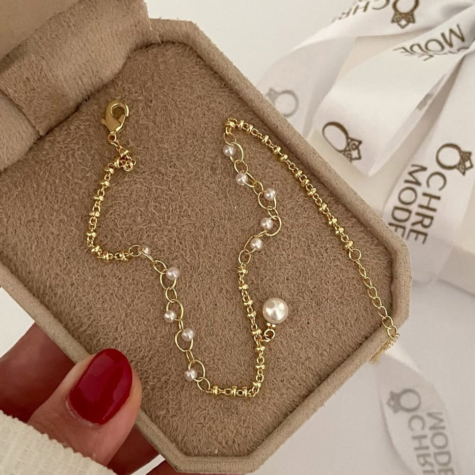 Pearl & Chain Anklet