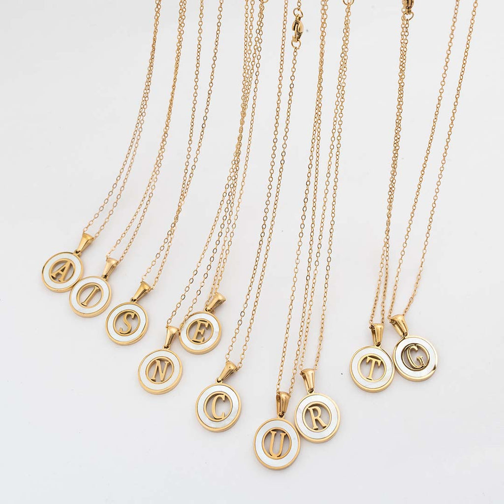 Personalized Ash Initial Pendant Necklace - Amalfa