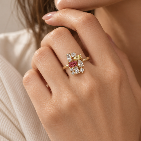 Sheen Stone Cluster Ring (Size 7)