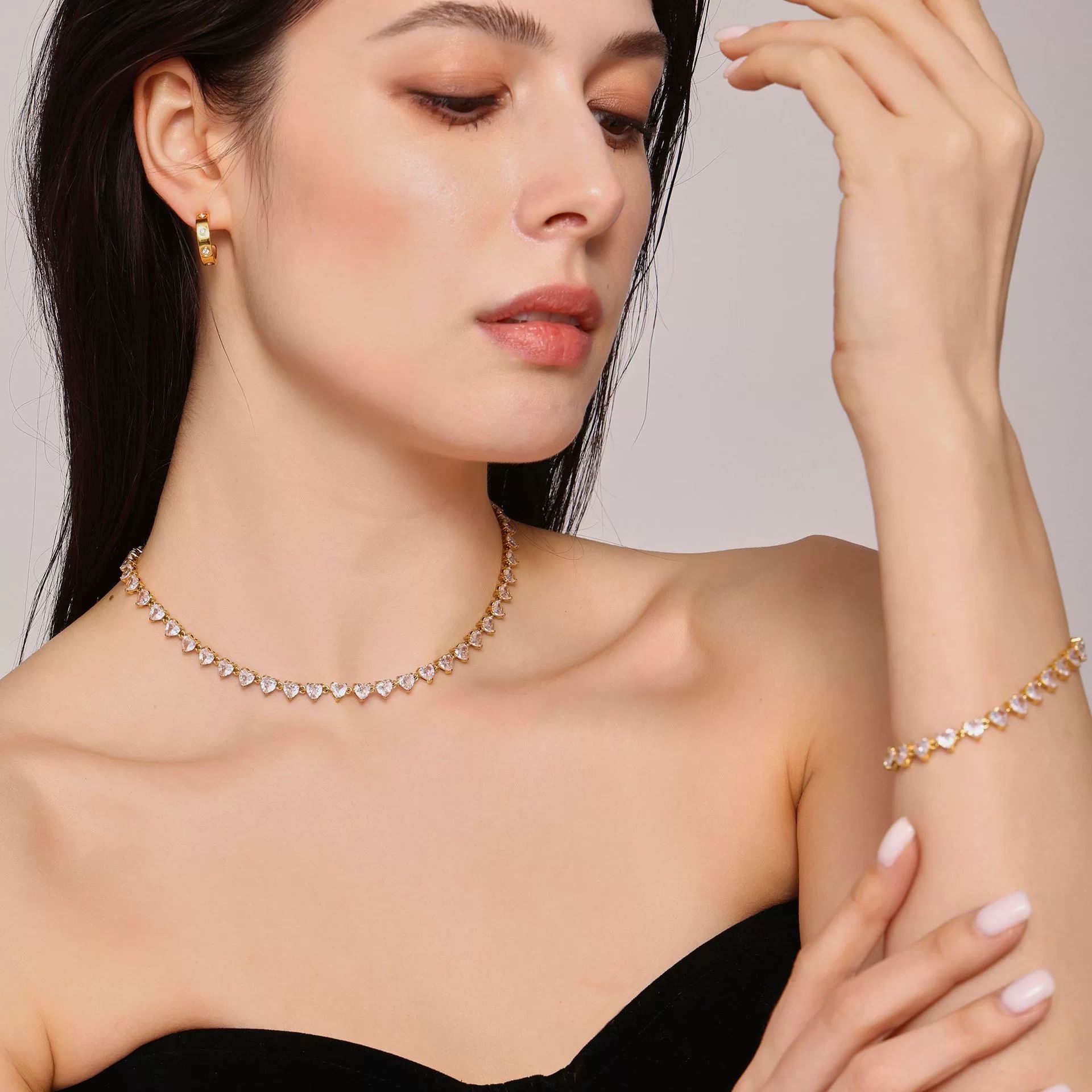Lydia Tennis Necklace and bracelet Set