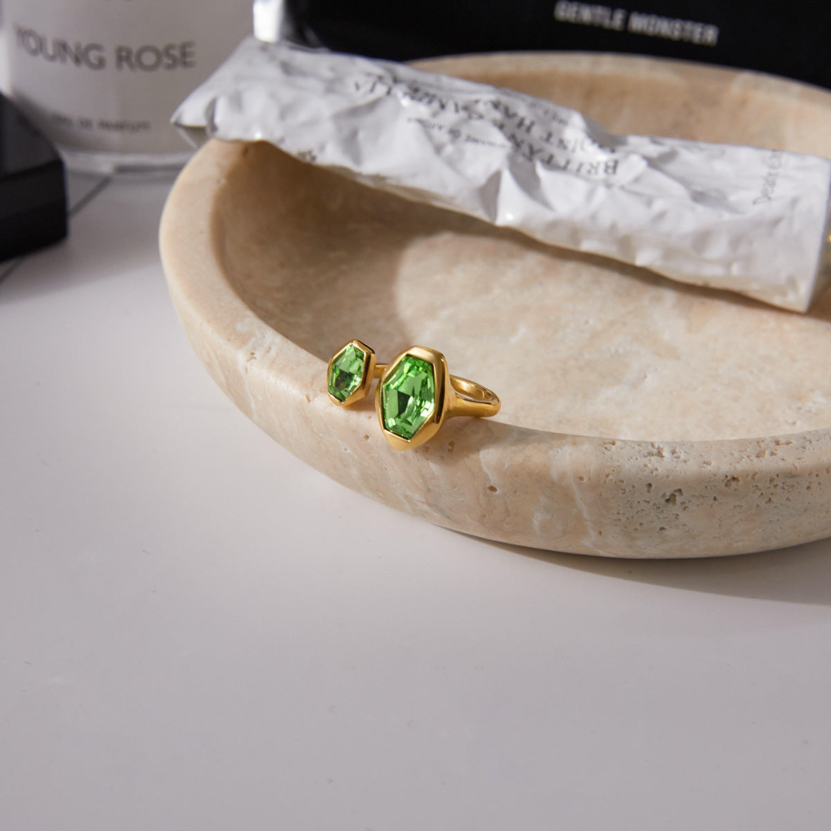 Jade Prism Open Ring