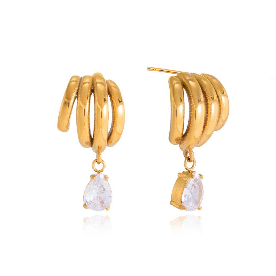 Gilded Raindrop Shell Earrings
