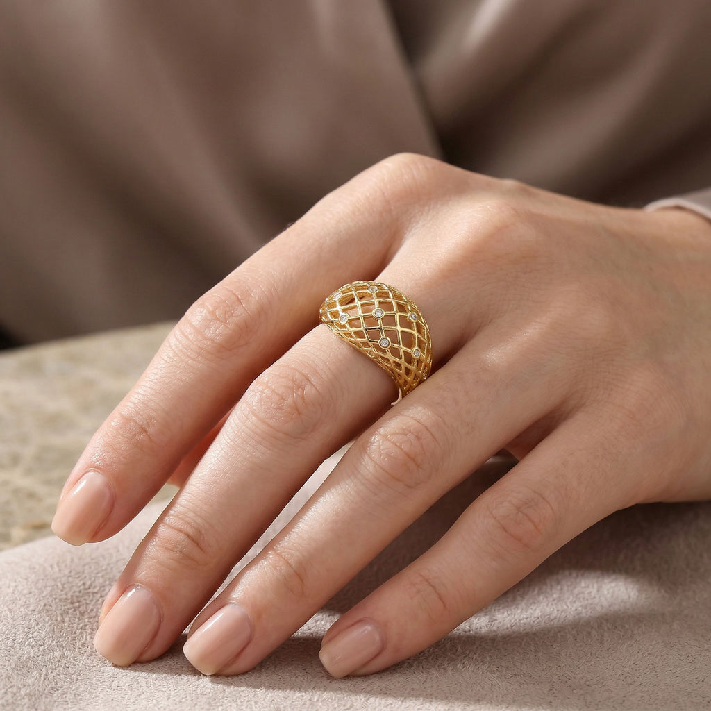 Dahlia Mash Wave Ring