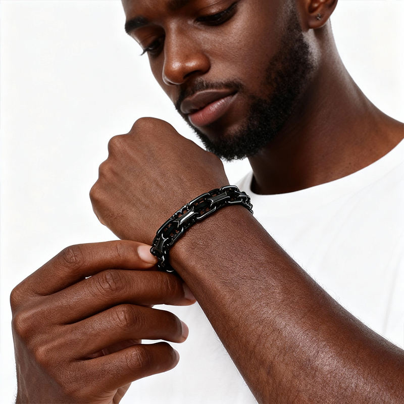 Zayven Obsidian Link Bracelet for Men