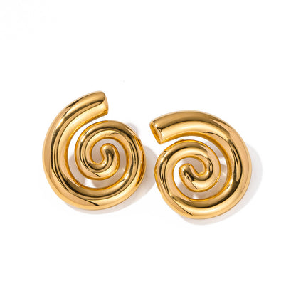 Ava's Golden Spiral Earrings
