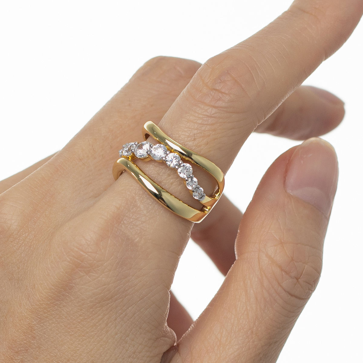 Lena Crystal Twist Ring