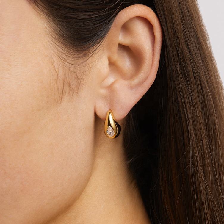 Nina Teardrop Hoop Earrings
