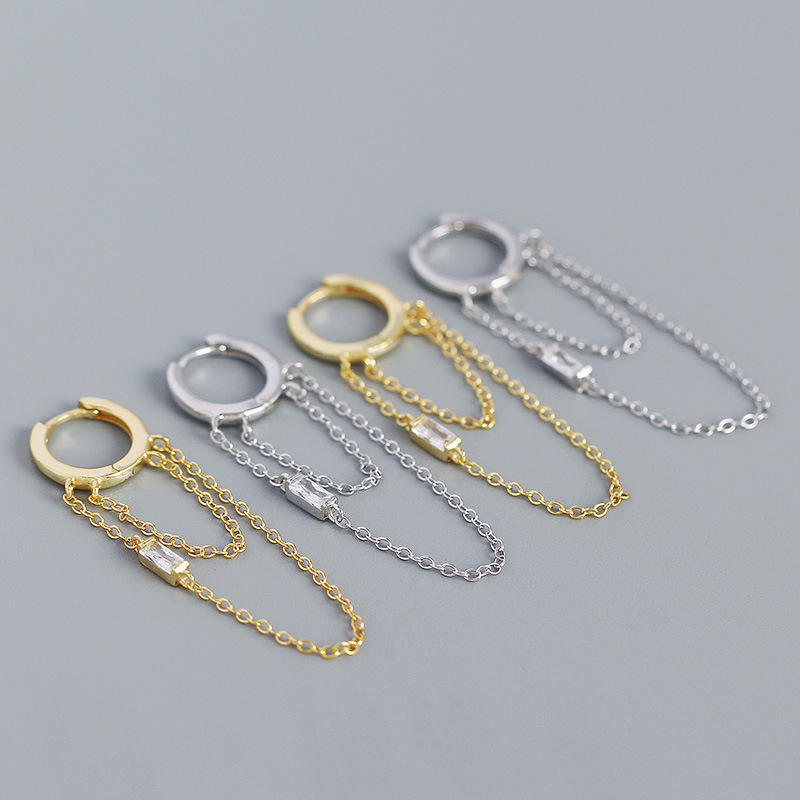 Zoya Silver Threaded Hoop Earrings