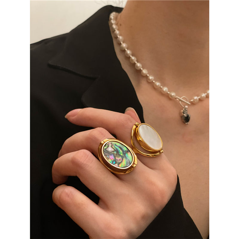 Mabel Mother Pearl Ring (Two in One)