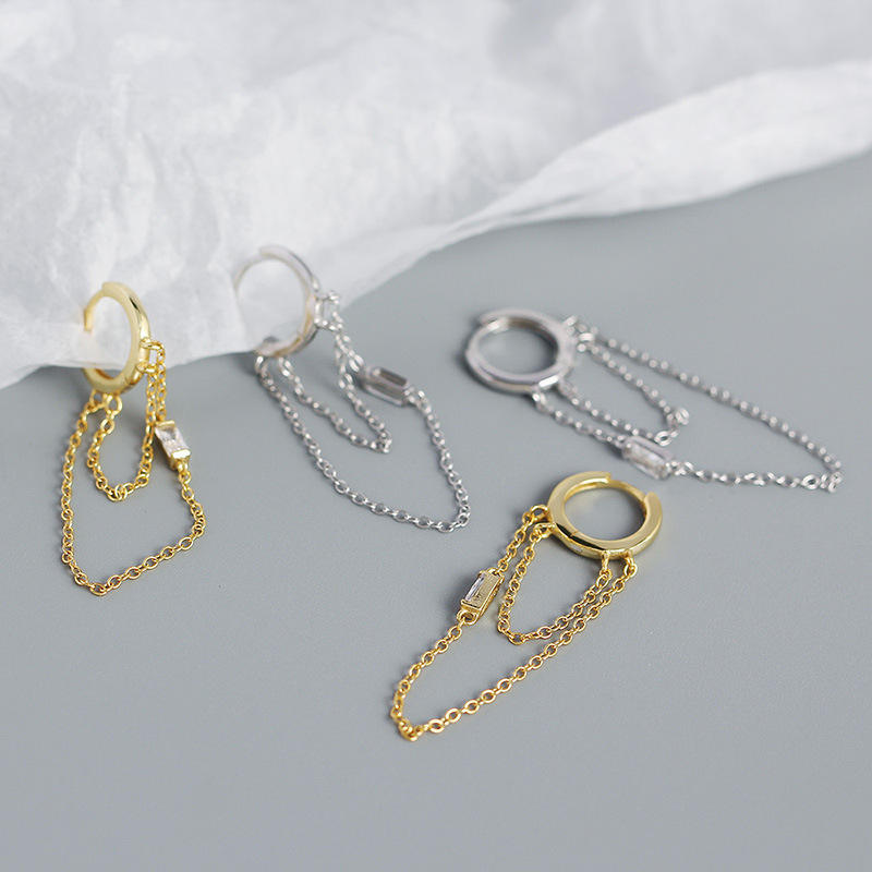 Zoya Silver Threaded Hoop Earrings