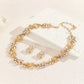 Luxe Pearl Leaf Jewelry Set for Women