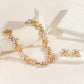 Luxe Pearl Leaf Jewelry Set for Women