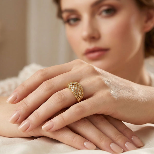 Dahlia Mash Wave Ring