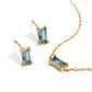 Sky Baguette Minimal Set – Earrings & Bracelet in Gold-Plated Stainless Steel