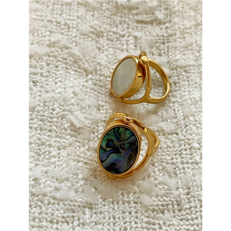 Mabel Mother Pearl Ring (Two in One)