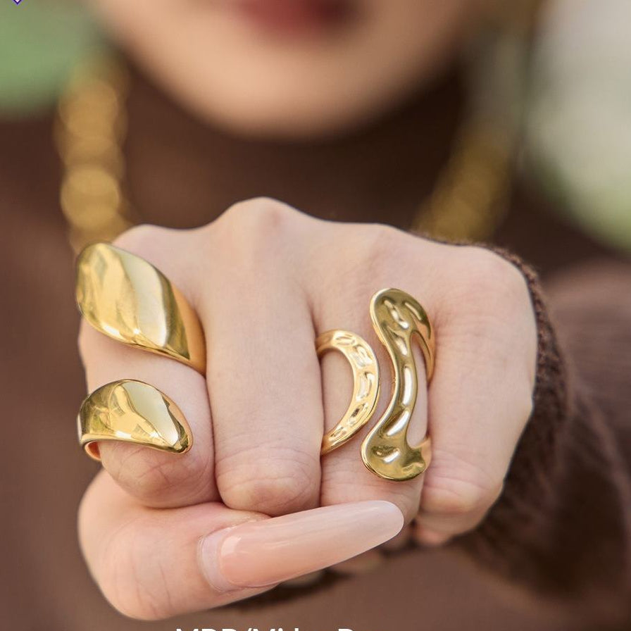 Giselle Molten Gold Ring Set