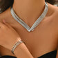 Bold Punk Open-Ended Choker & Bracelet Set for Women
